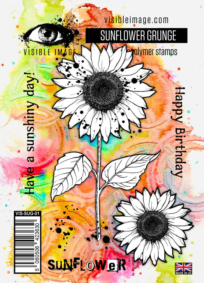 Visible Image Sunflower Grunge - A6 Stamp Set-1