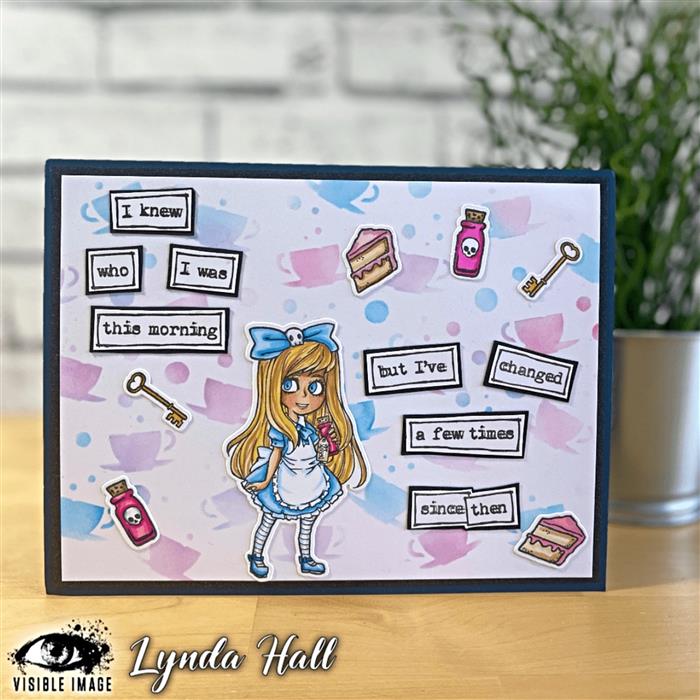 Visible Image Tea Party Stencil  - 6 x 6-3