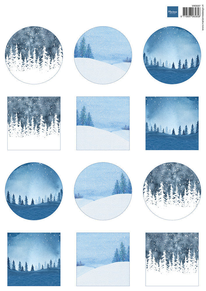 Marianne Design A4 Cutting Sheet - Winter Landscapes Mini's-1