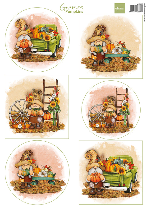 Marianne Design A4 Cutting Sheet - Gnomes - Pumpkins-1