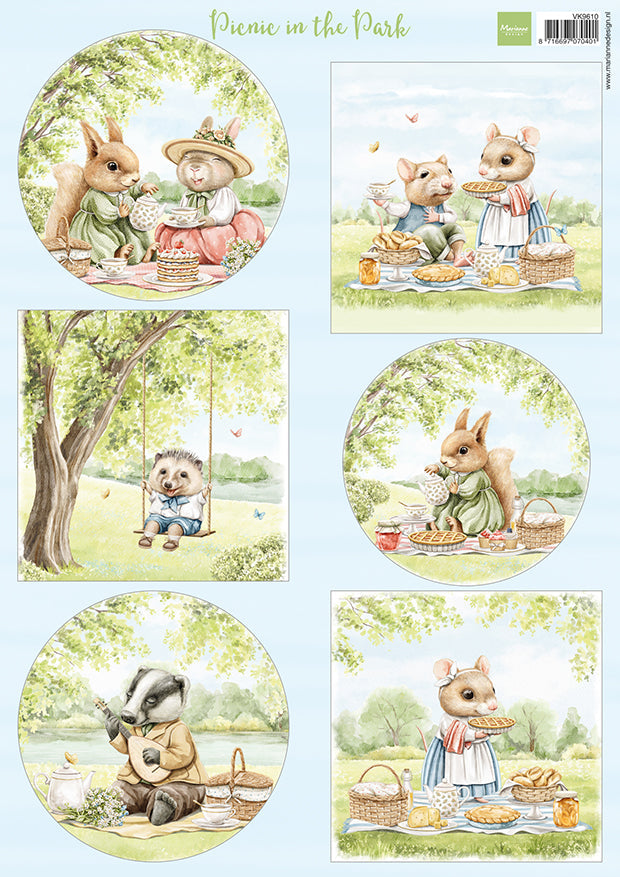 Marianne Design A4 Cutting Sheet - Picnic In The Park-1