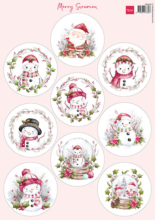 Marianne Design A4 Cutting Sheet - Merry Snowmen-1