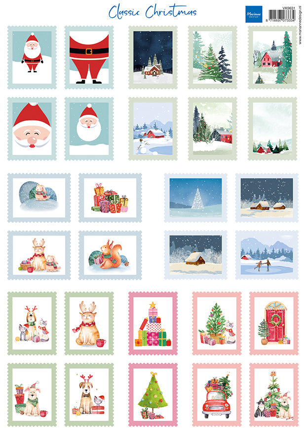 Marianne Design A4 Cutting Sheet - Stamps - Classic Christmas-1