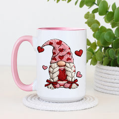 Valentine's Crochet Gnome | 15oz Ceramic Coffee Mug-1
