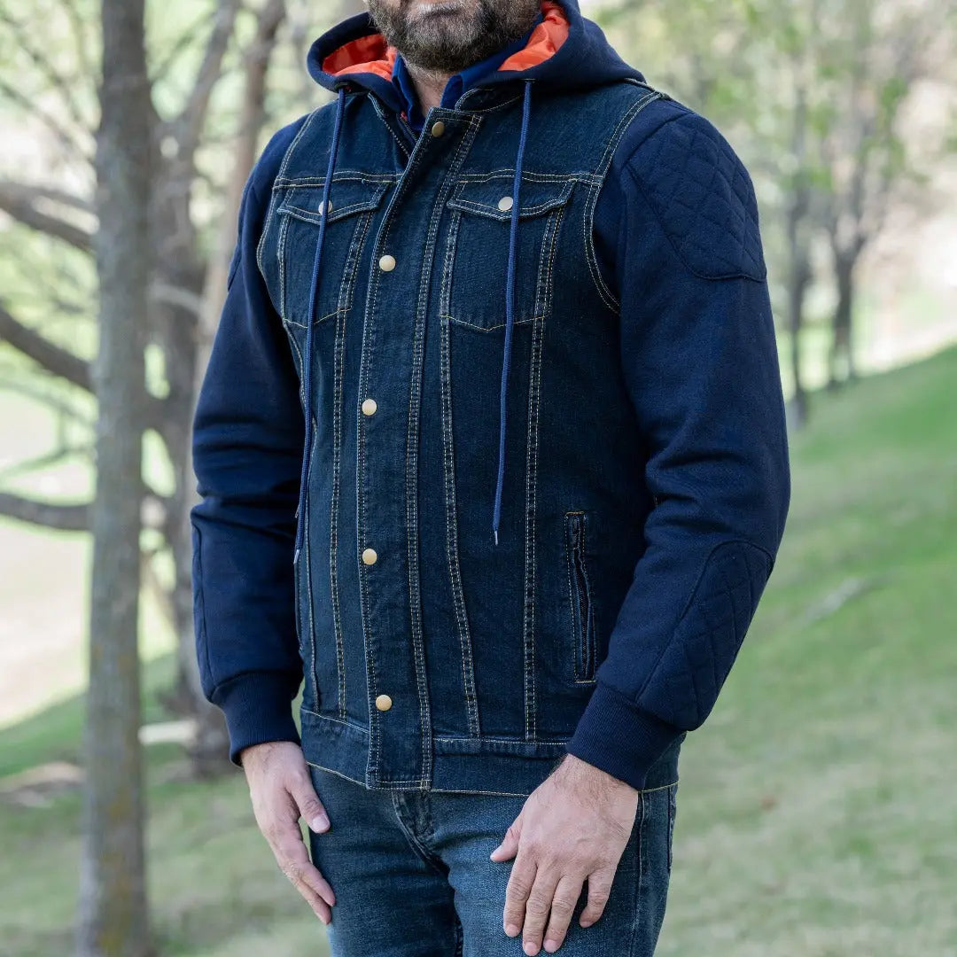 Versatile Denim Vest with Hoodie-1