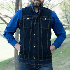 Versatile Denim Vest with Hoodie-7