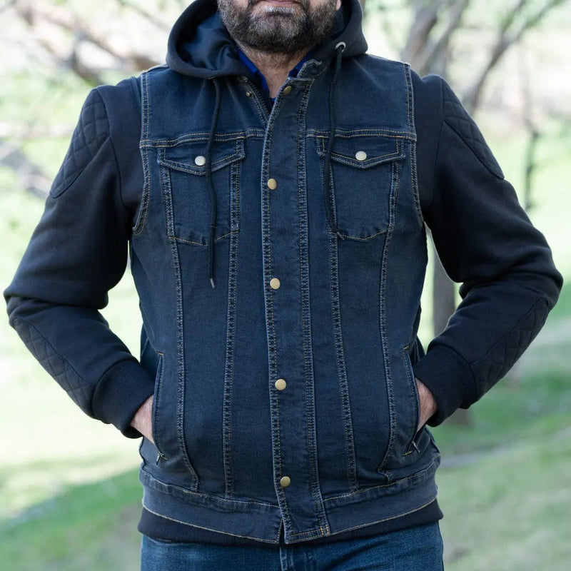 Versatile Denim Vest with Hoodie-8