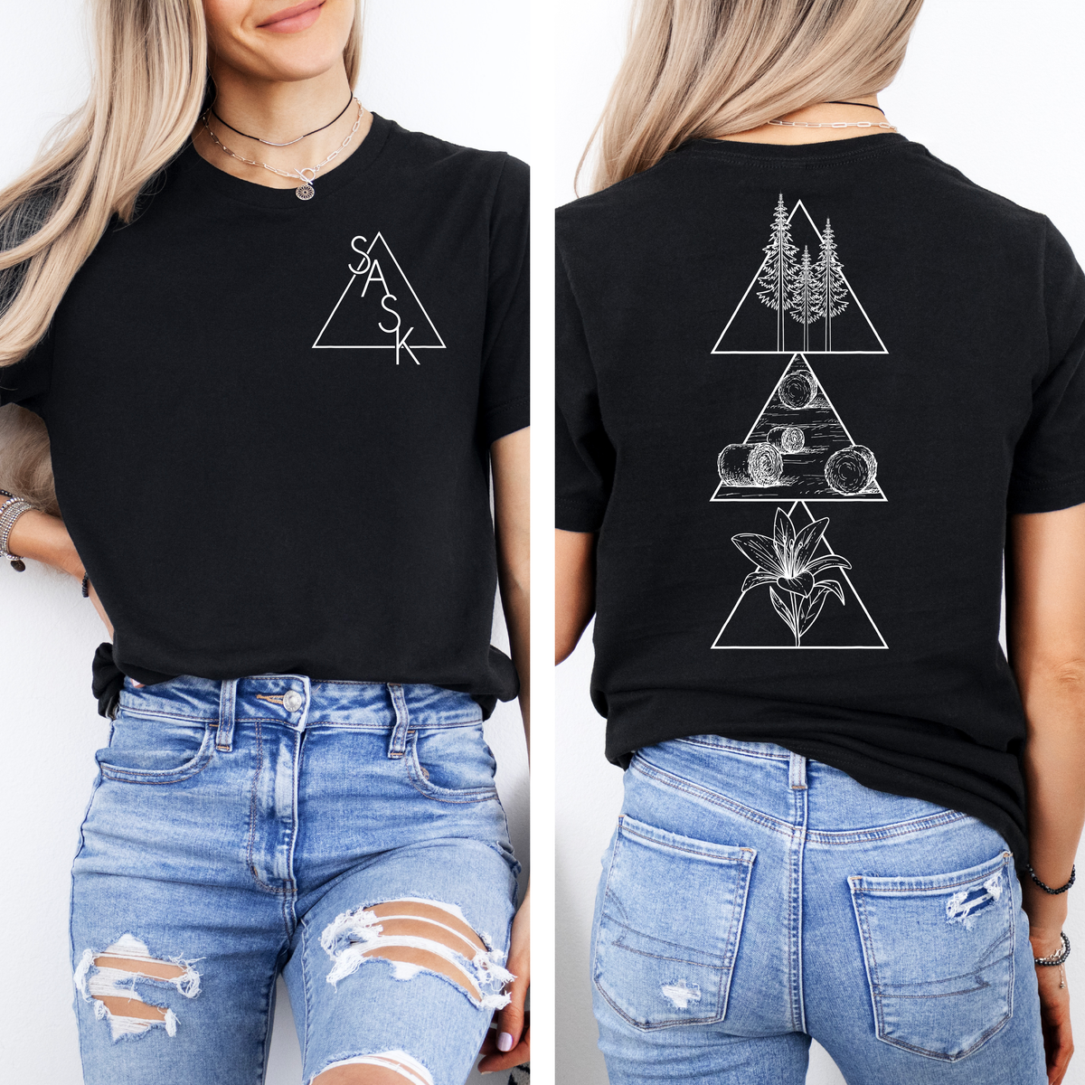 Geometric Saskatchewan Unisex T-shirt | Saskatchewan Clothing-1