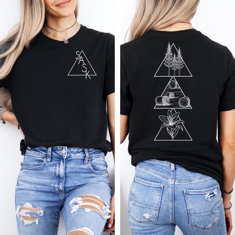 Geometric Saskatchewan Unisex T-shirt | Saskatchewan Clothing-1