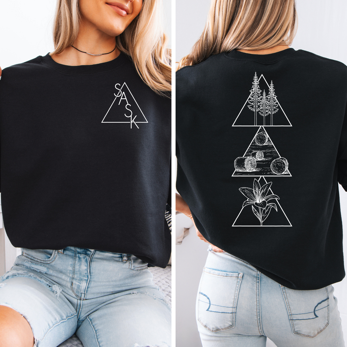 Geometric Saskatchewan Unisex Crewneck | Prairie Apparel | Sask Clothing-1