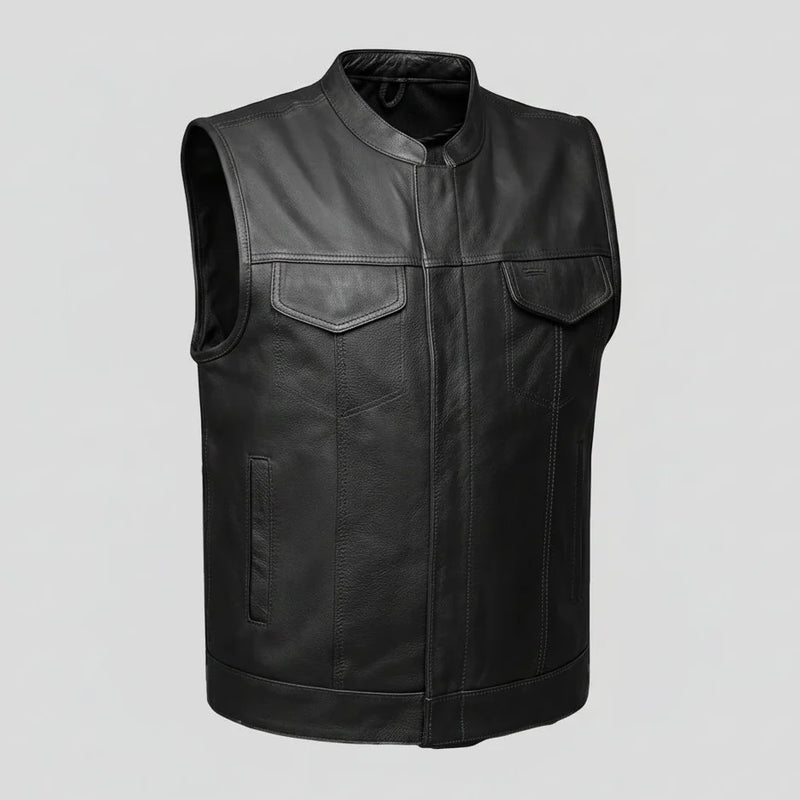 Open Road Men's Leather Club Vest | Premium Cowhide Motorcycle Vest-1