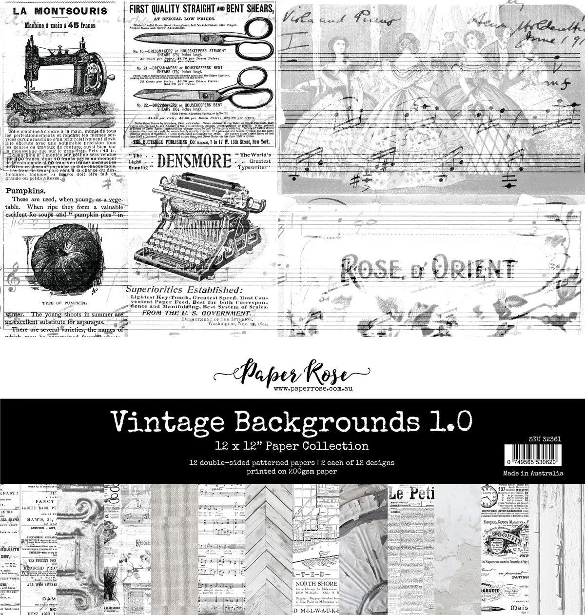 Vintage Backgrounds 1.0 12x12 Paper Collection 32361