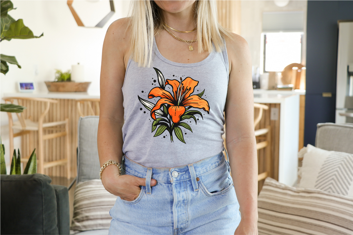 Vintage Prairie Lily Women's Tank Top | Saskatchewan Apparel
