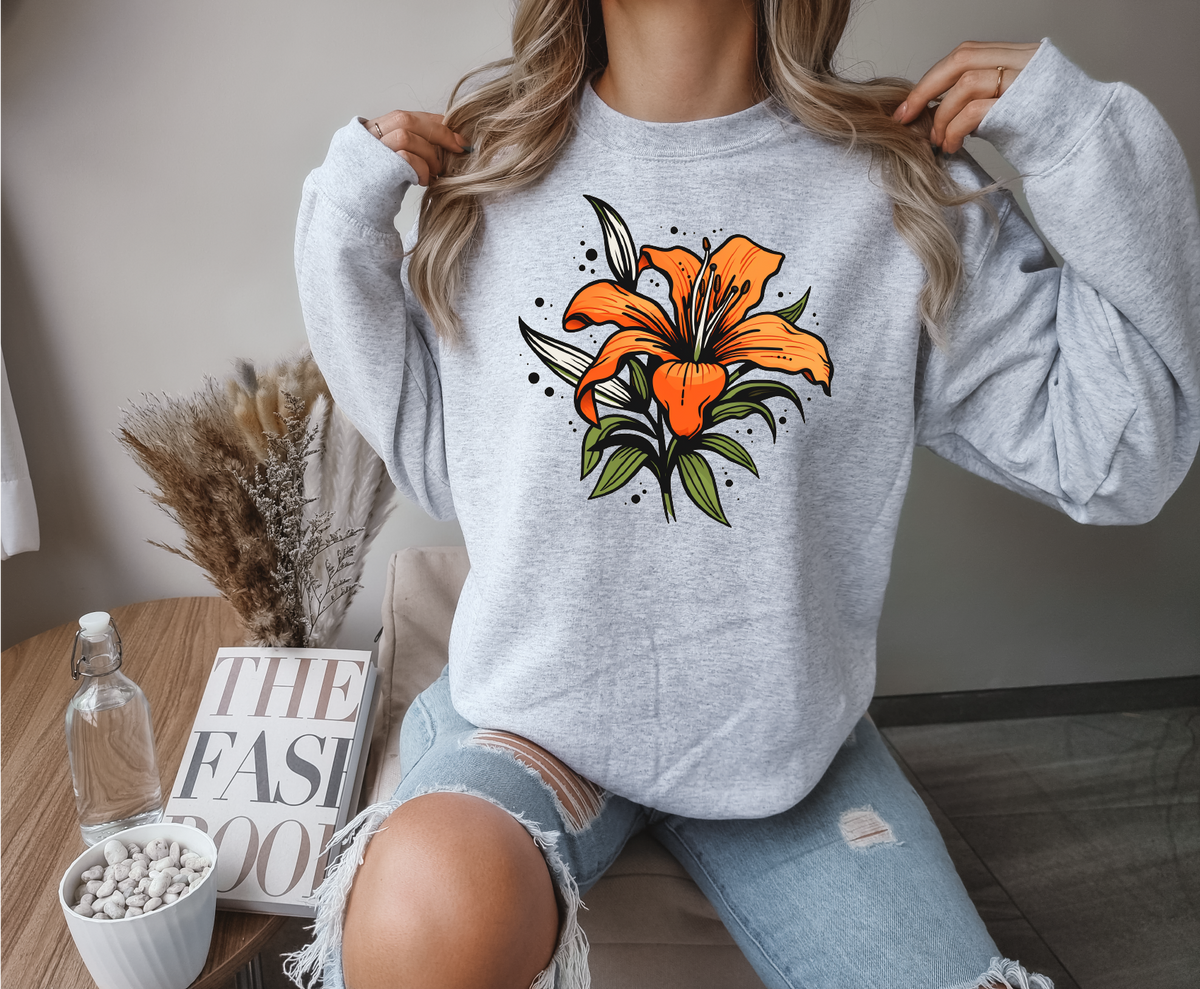 Vintage Prairie Lily Unisex Crewneck | Saskatchewan Apparel-1