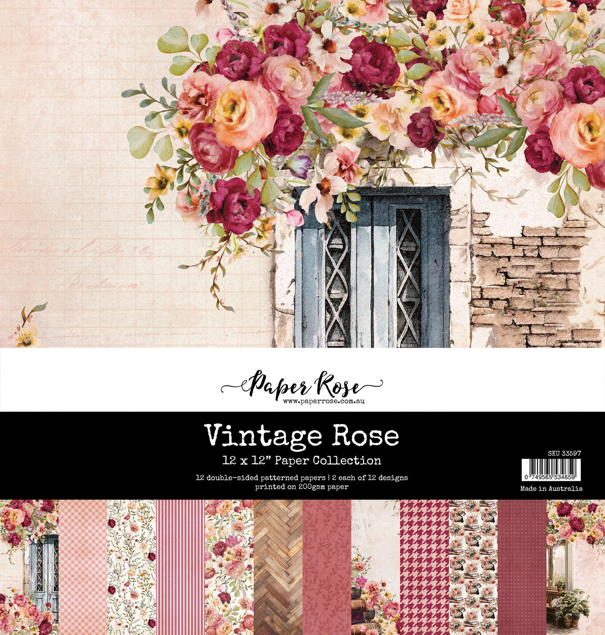 Vintage Rose 12x12 Paper Collection 33597-1