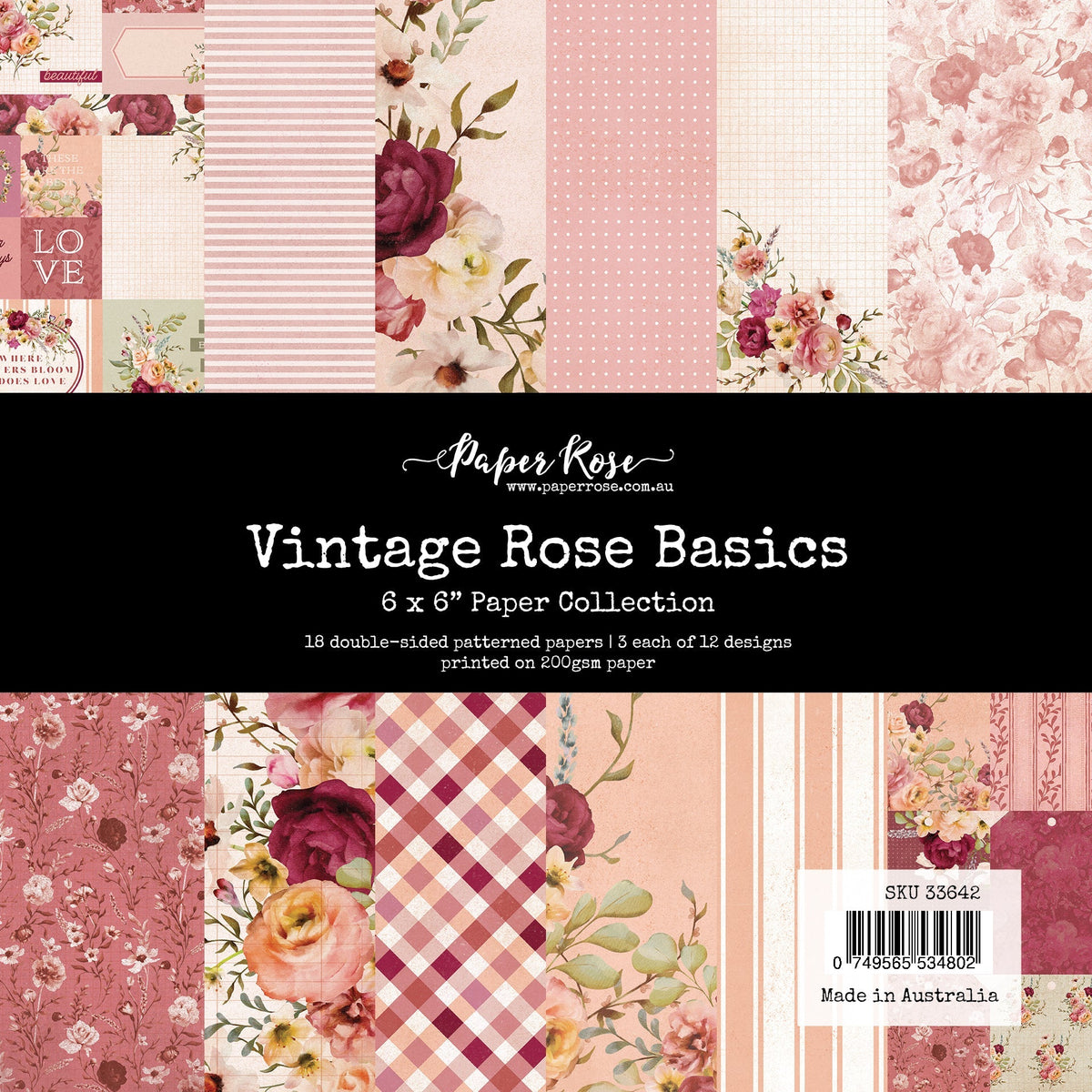 Vintage Rose Basics 6x6 Paper Collection 33642-1