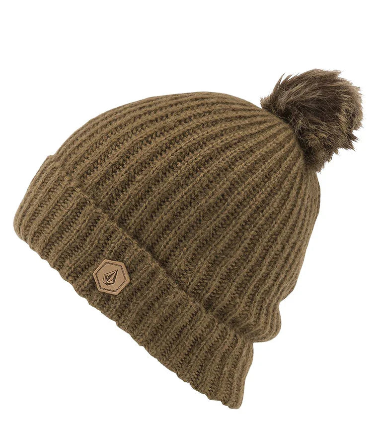 Volcom 'Lula' Pom Beanie - Coffee (Women's)-1