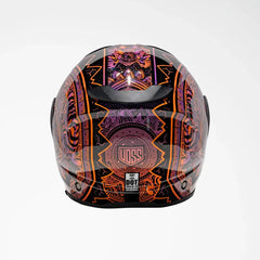 Voss 580 Conquest Neon Mandala Modular Gloss Motorcycle Helmet-2