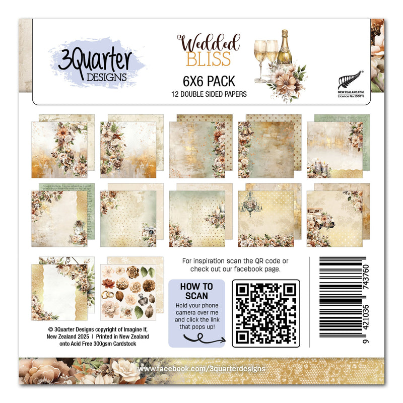 3Quarter Designs Wedded Bliss 6x6 Paper Pack-1