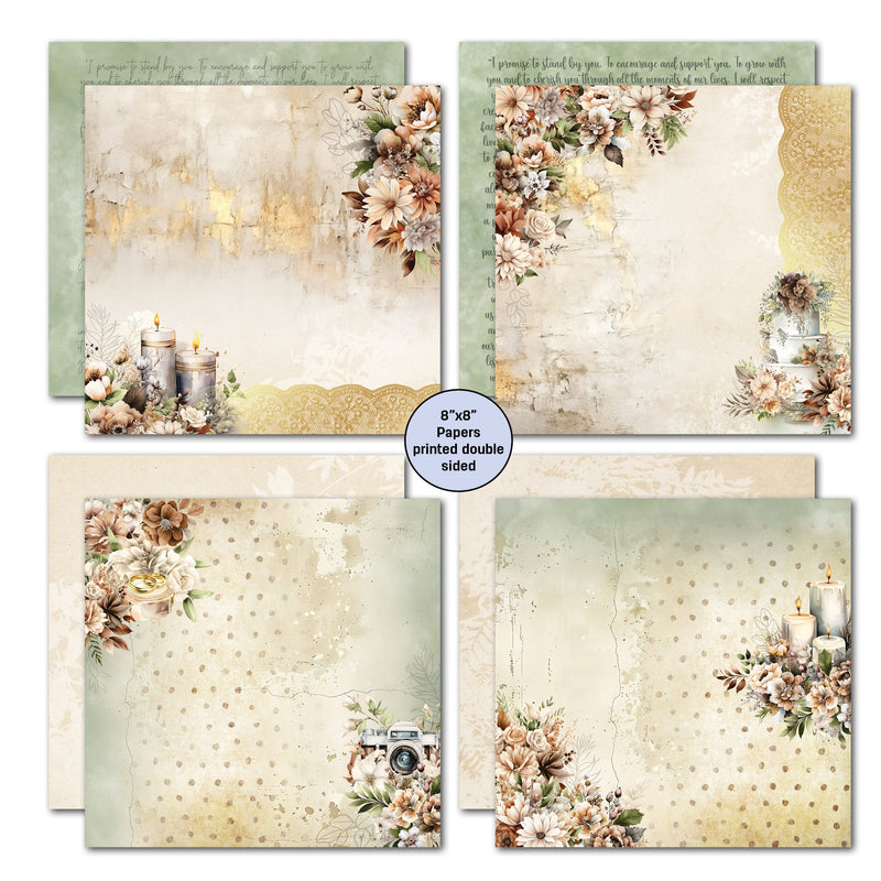 3Quarter Designs Wedded Bliss 8x8 Paper Pack-3