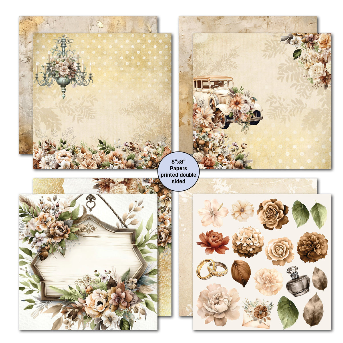 3Quarter Designs Wedded Bliss 8x8 Paper Pack-4