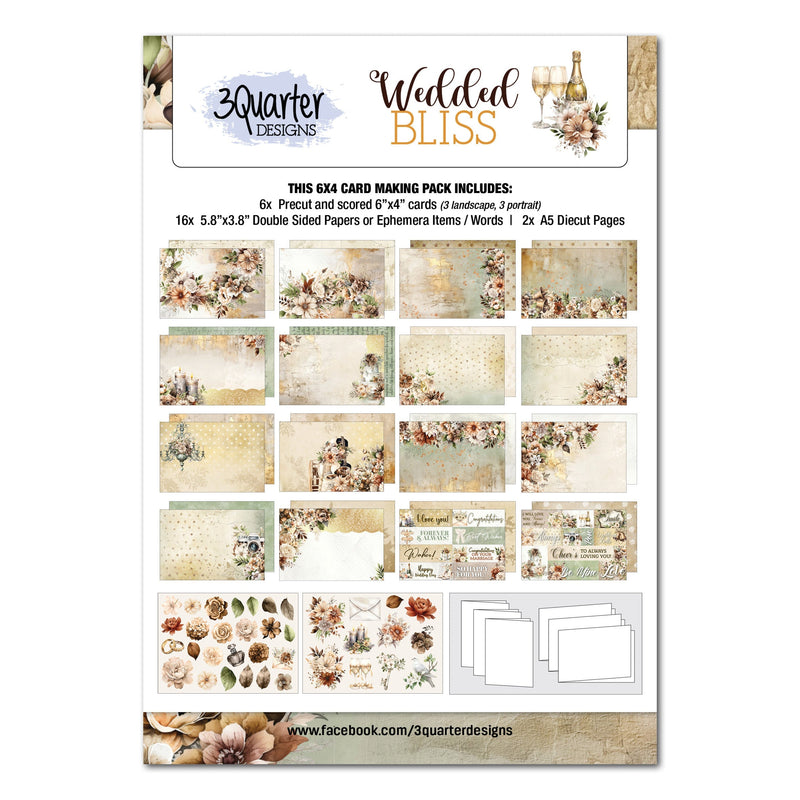 3Quarter Designs Wedded Bliss 6x4 Card Pack-1