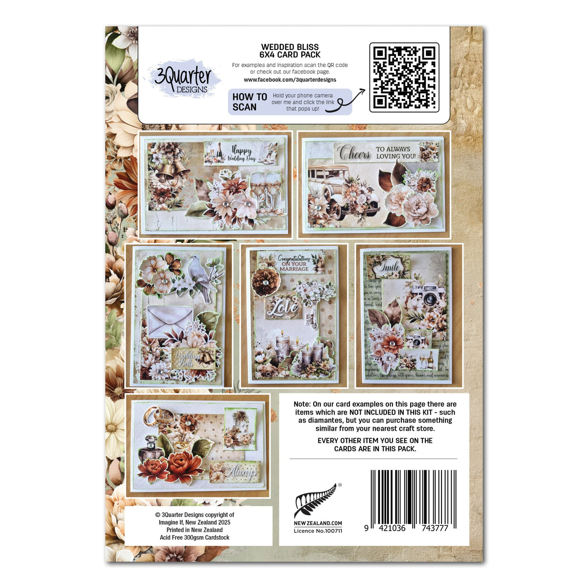 3Quarter Designs Wedded Bliss 6x4 Card Pack-2