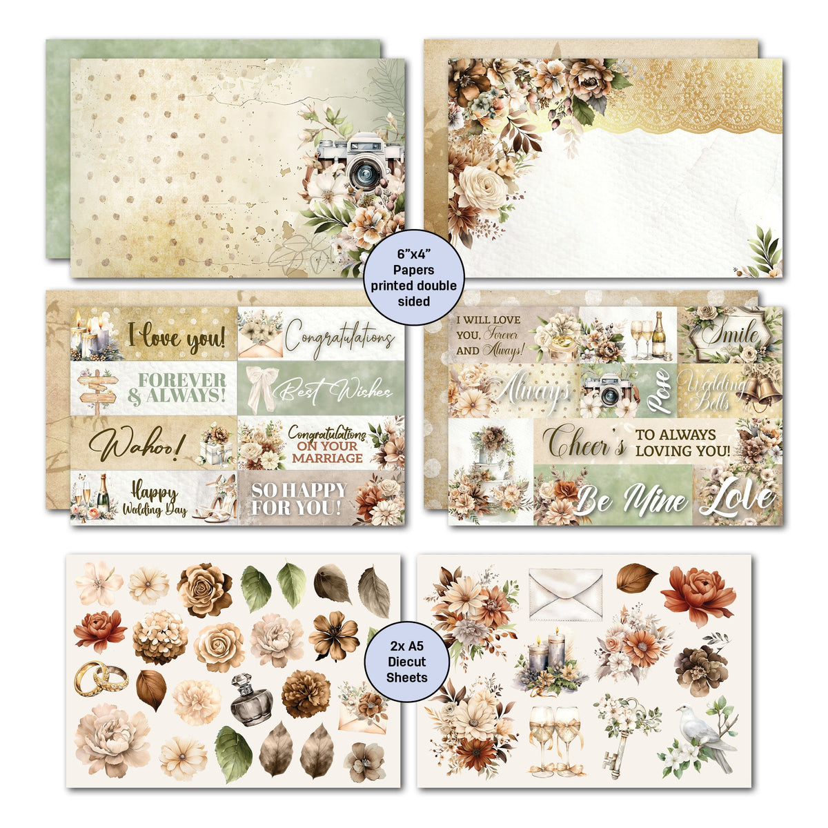 3Quarter Designs Wedded Bliss 6x4 Card Pack-5