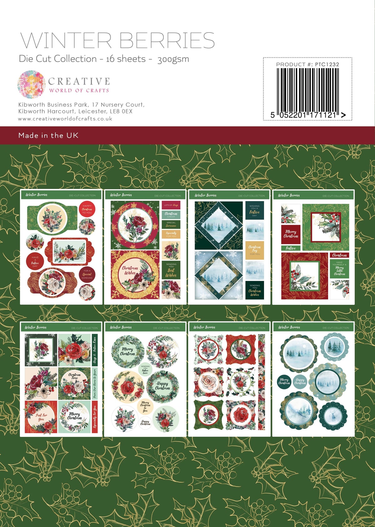 The Paper Tree Winter Berries A4 Die Cut sheets-2