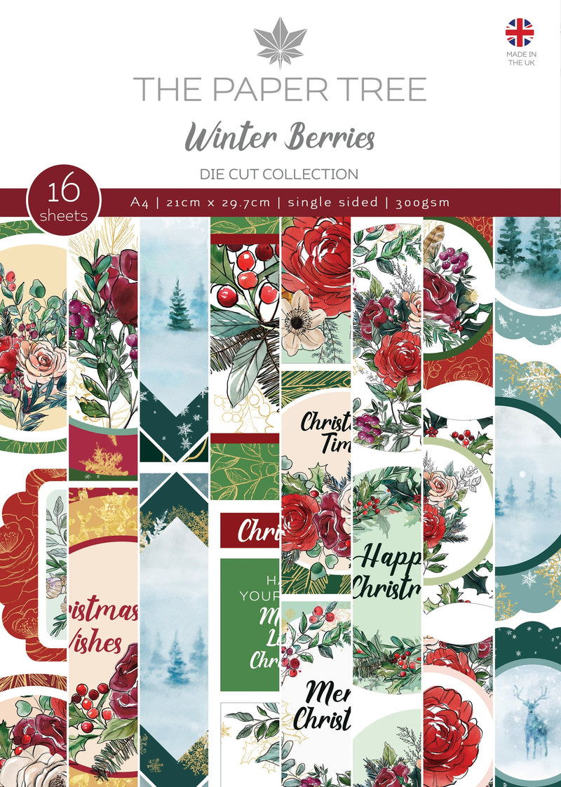 The Paper Tree Winter Berries A4 Die Cut sheets-1