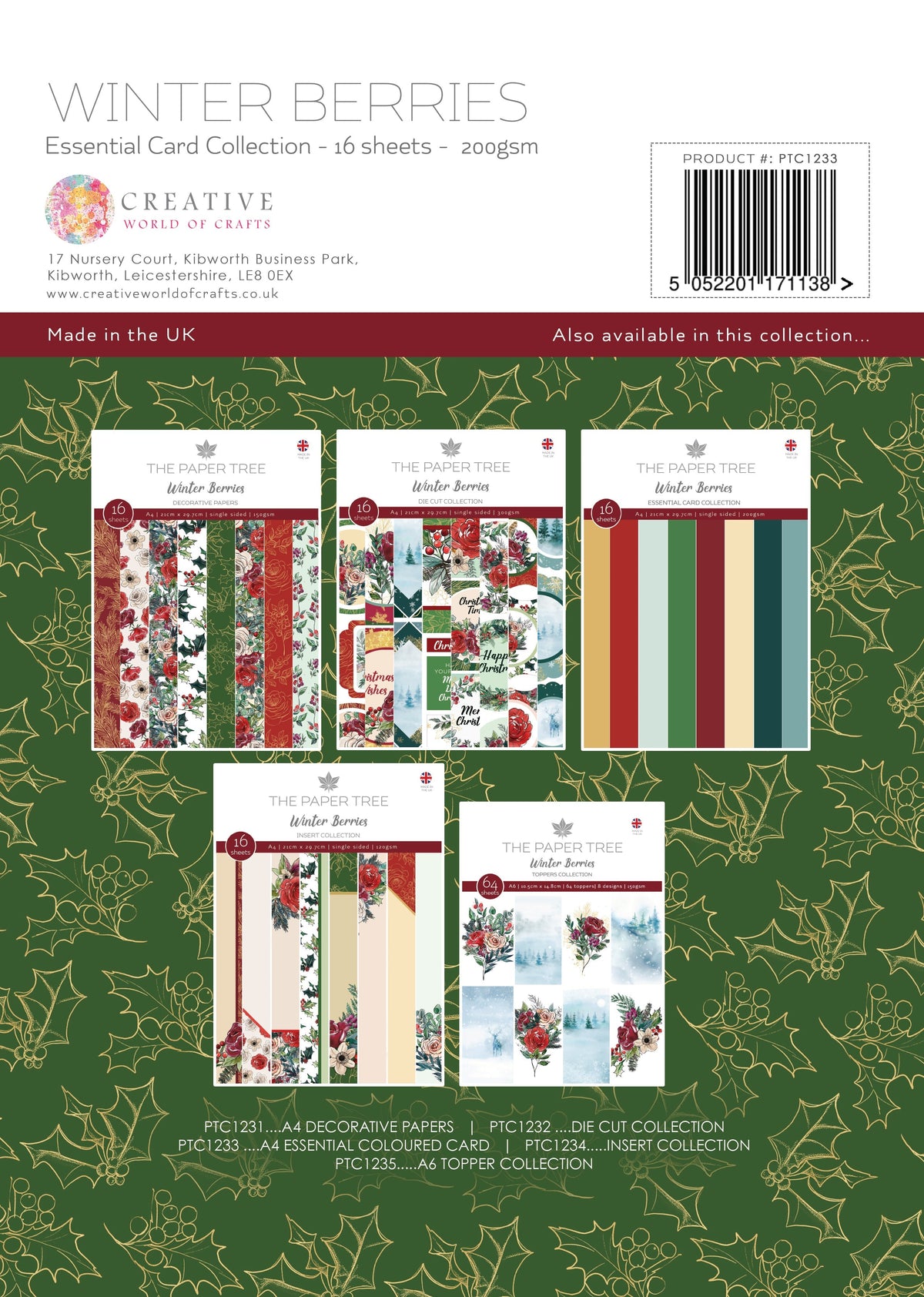 The Paper Tree Winter Berries A4 Essential Colour Card-2