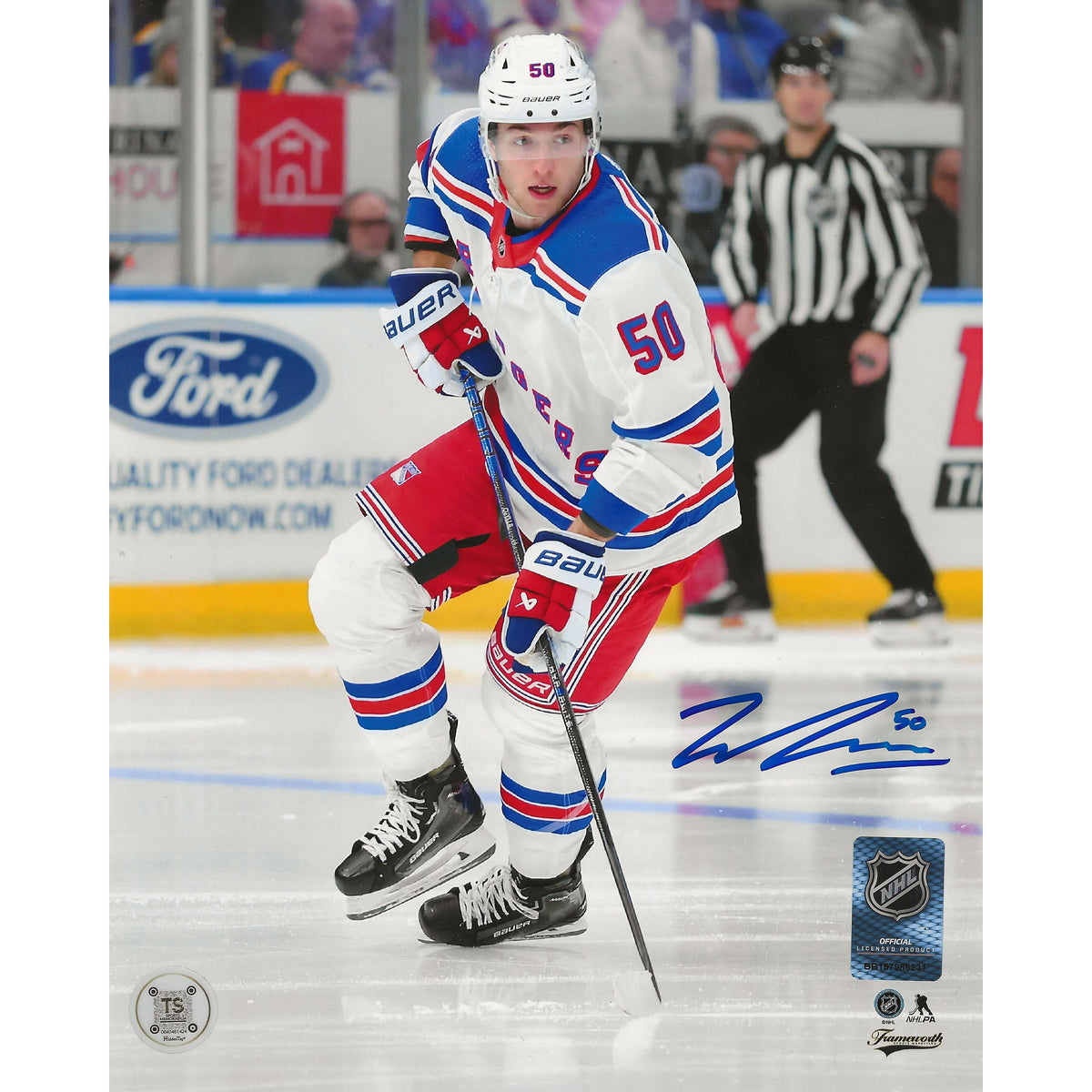 Will Cuylle Autographed New York Rangers Skating 8x10 Photo-1