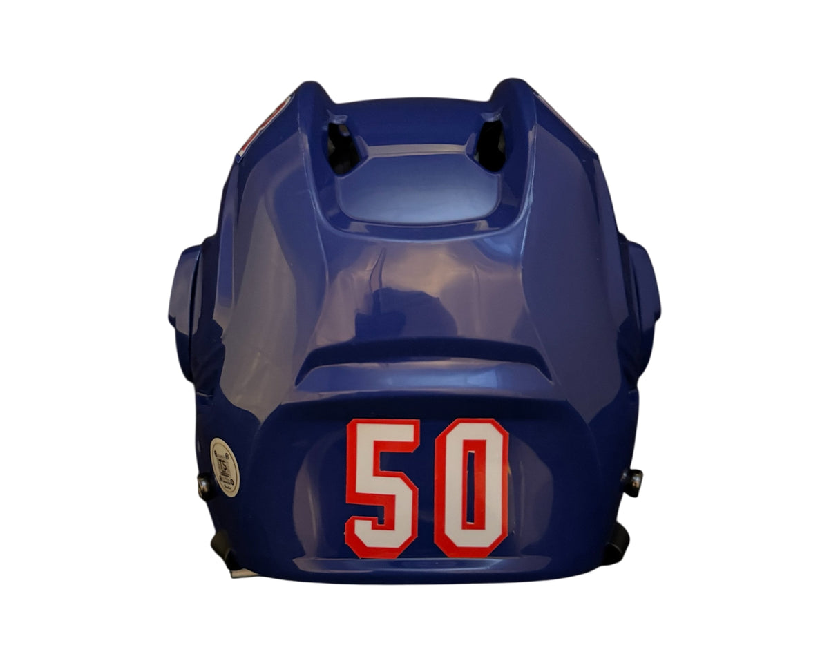 Will Cuylle Autographed New York Rangers Royal Blue Bauer Replica Helmet-3