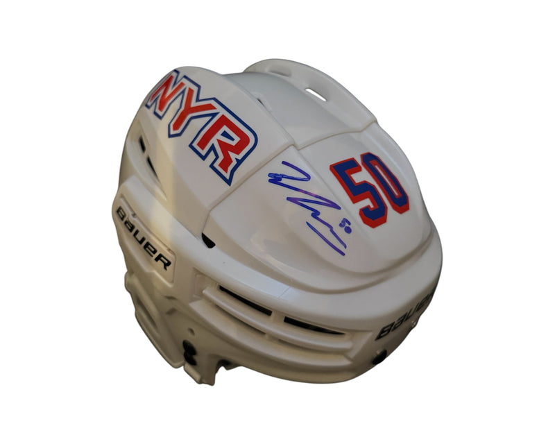 Will Cuylle Autographed New York Rangers White Bauer Replica Helmet-1