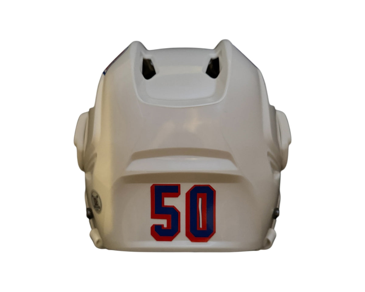 Will Cuylle Autographed New York Rangers White Bauer Replica Helmet-3