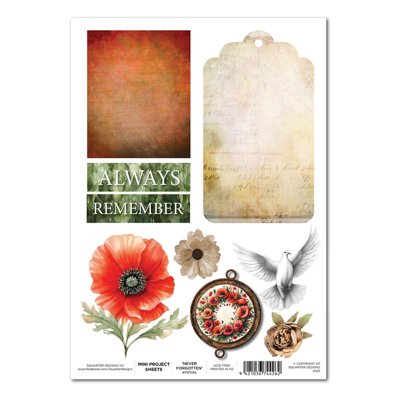 3Quarter Designs Never Forgotten - Mini Feuille de Projet-1