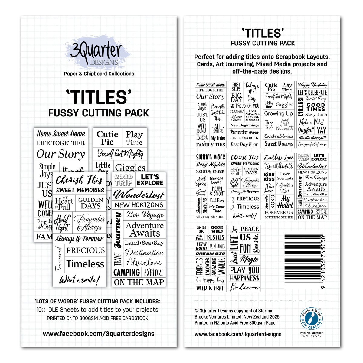 3Quarter Designs Fussy Cutting - Titles-1