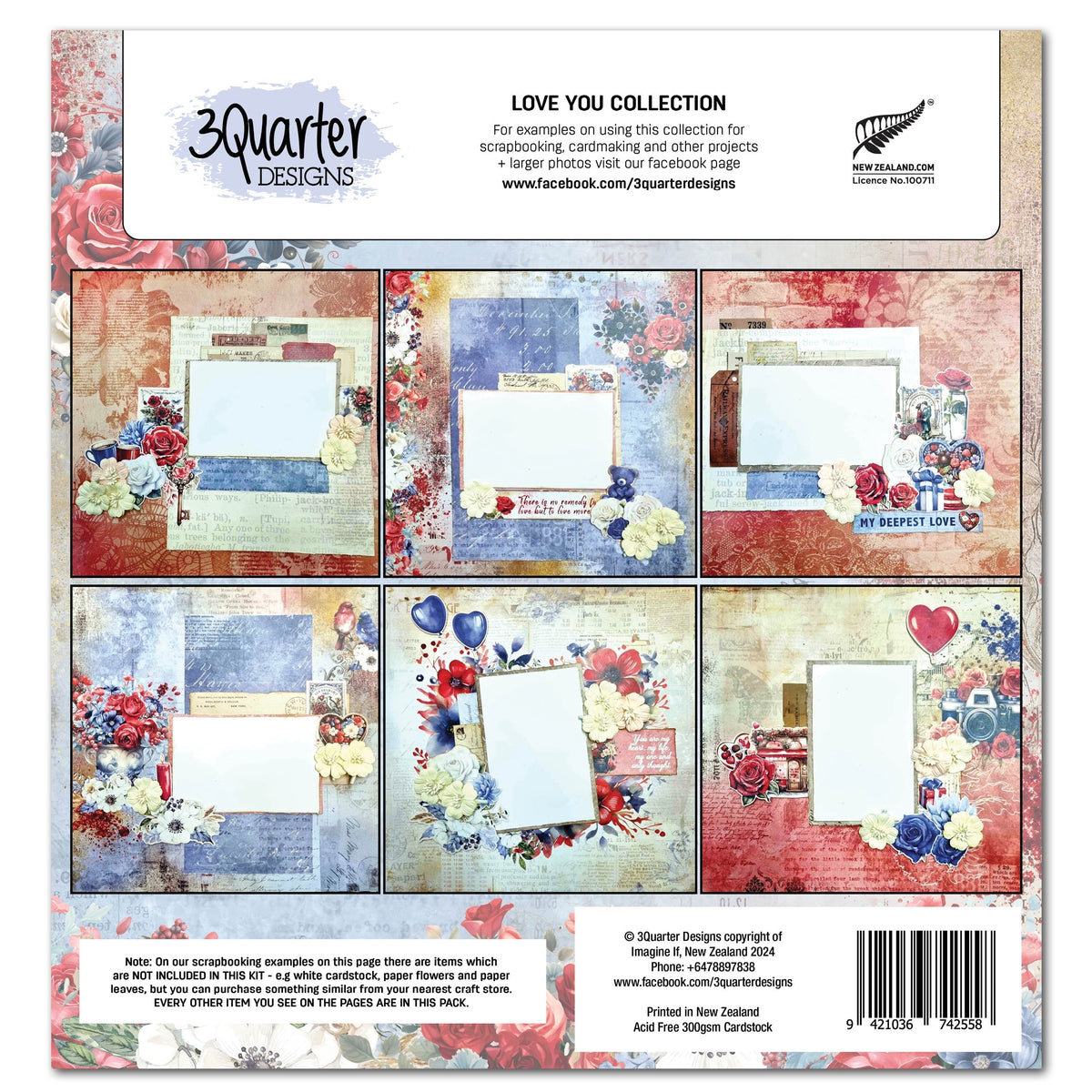 Colección de álbumes de recortes Love You 12x12 de 3Quarter Designs-2