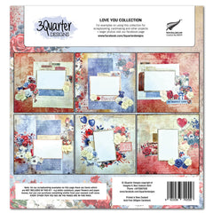 Colección de álbumes de recortes Love You 12x12 de 3Quarter Designs-2