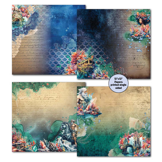 Colección de álbumes de recortes Poseidon's Kingdom de 12x12 de 3Quarter Designs-3