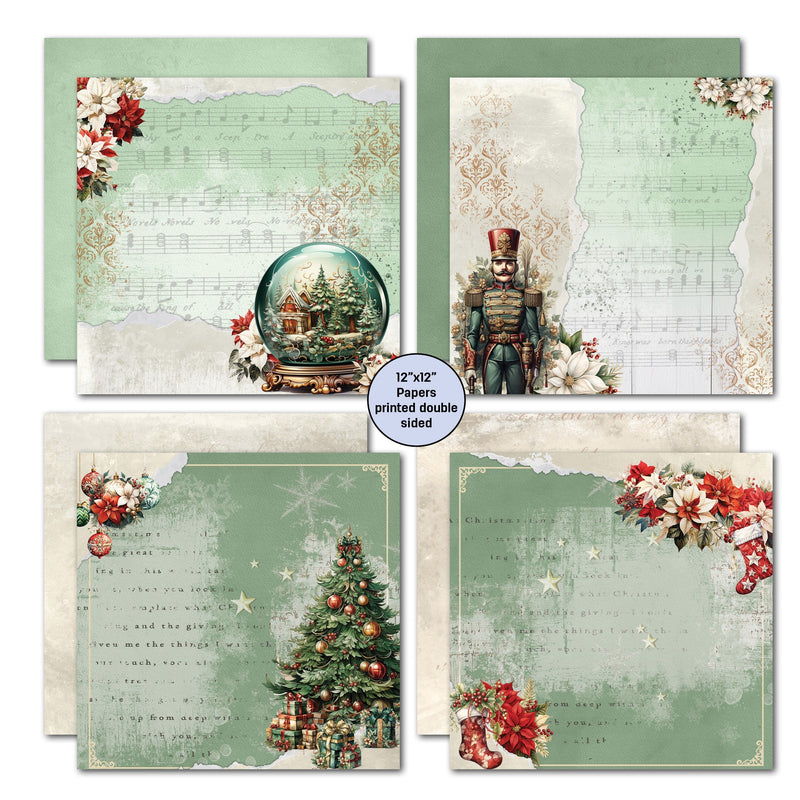 3Quarter Designs Xmas Magic 12x12 Design Paper & Diecuts Set-3