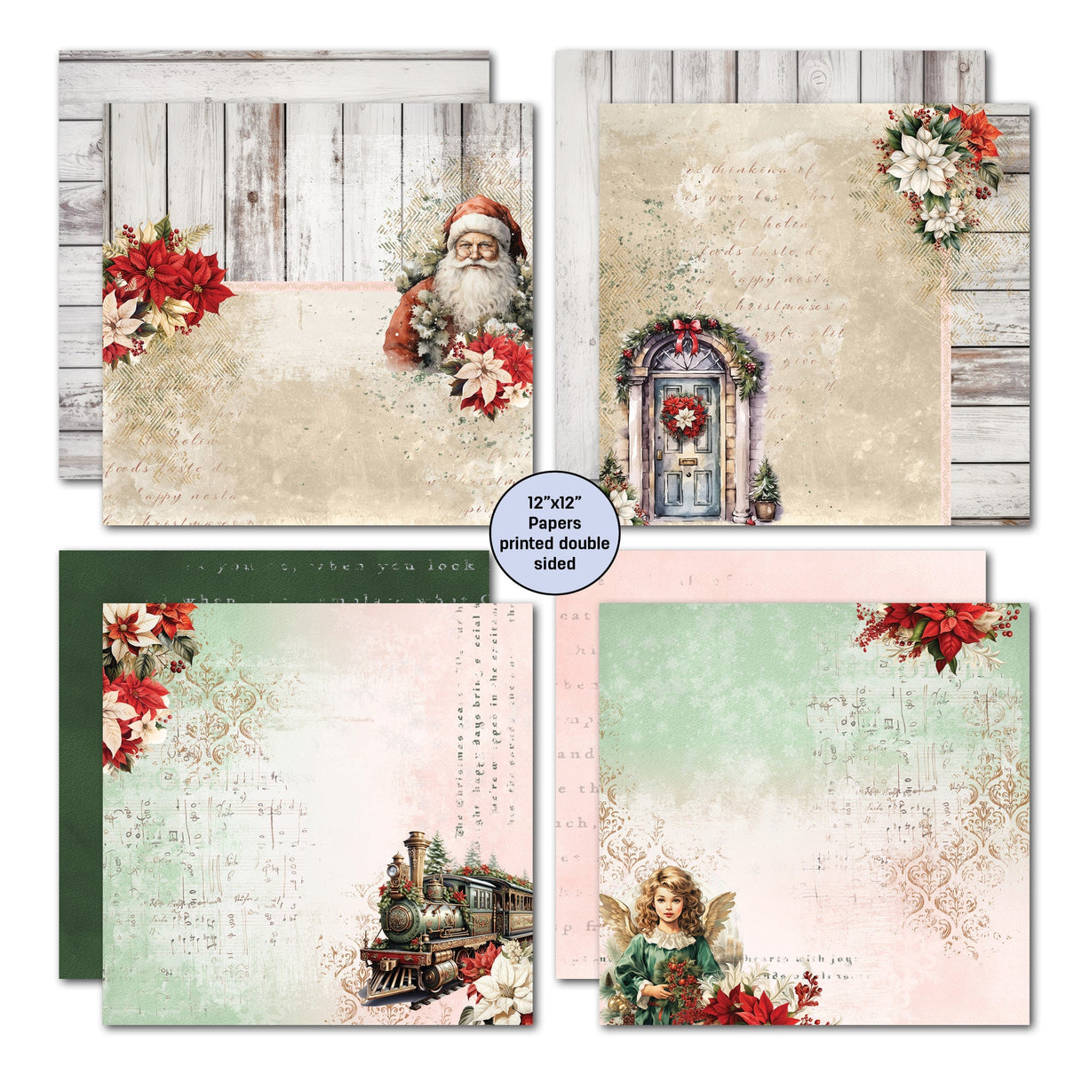 3Quarter Designs Xmas Magic 12x12 Design Paper & Diecuts Set-4
