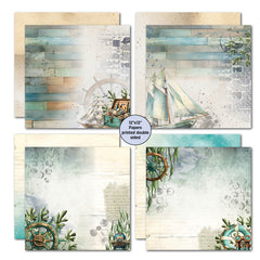 Colección de álbumes de recortes Maritime Tides de 12x12 de 3Quarter Designs-4