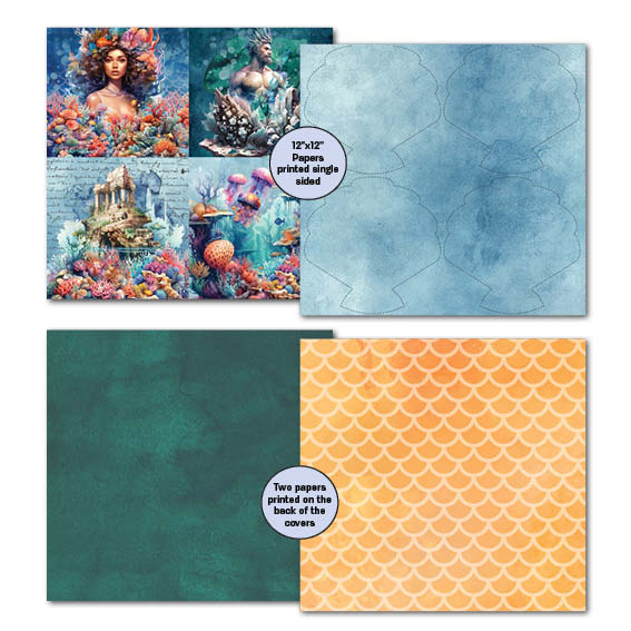 Colección de álbumes de recortes Poseidon's Kingdom de 12x12 de 3Quarter Designs-5