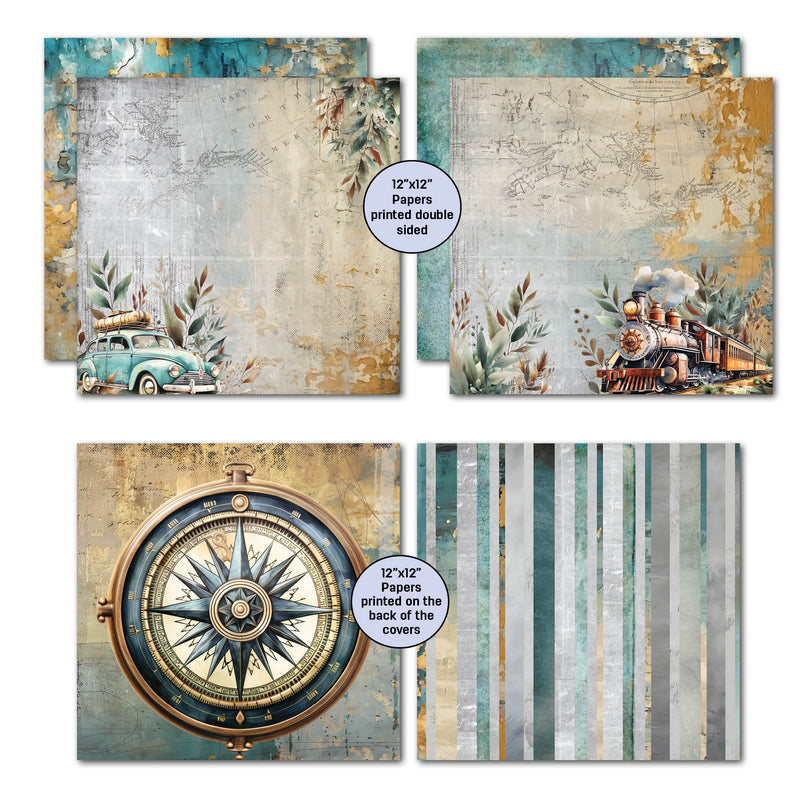 3Quarter Designs Adventures Return 12x12 Design Paper & Diecuts Set-5