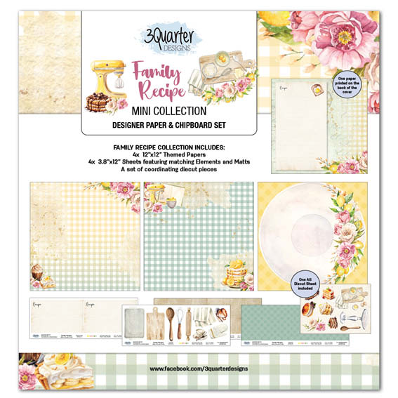 Mini colección de álbumes de recortes 12x12 Family Recipe de 3Quarter Designs