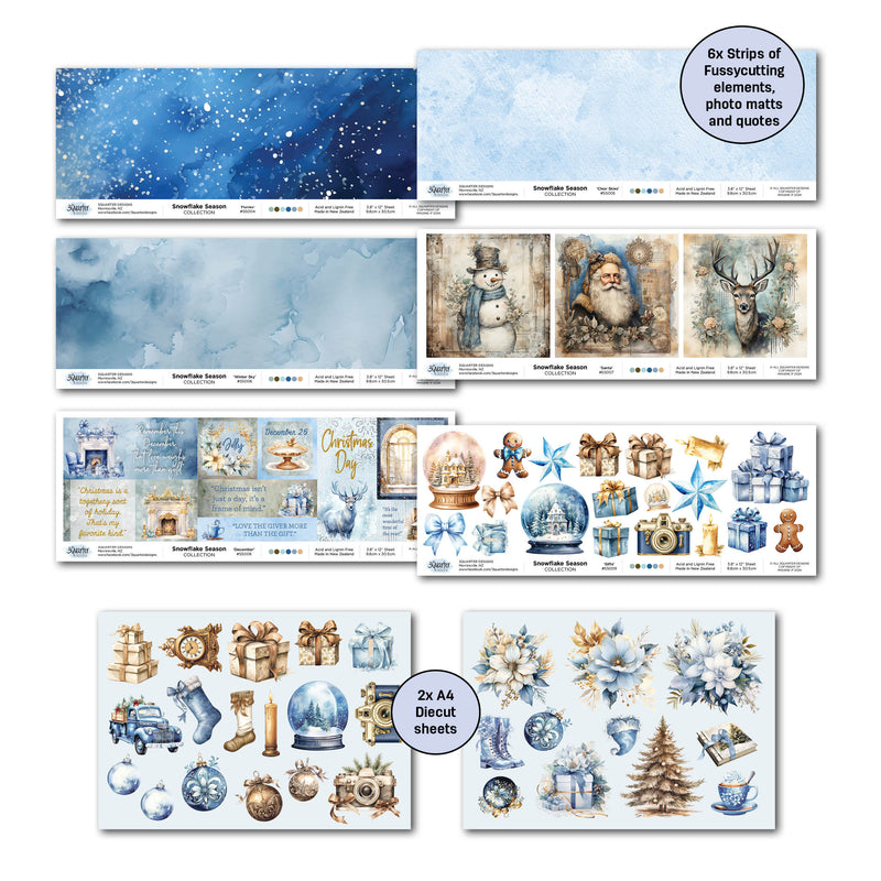 3Quarter Designs Snowflake Season 12x12 Design Paper & Diecuts Set-6