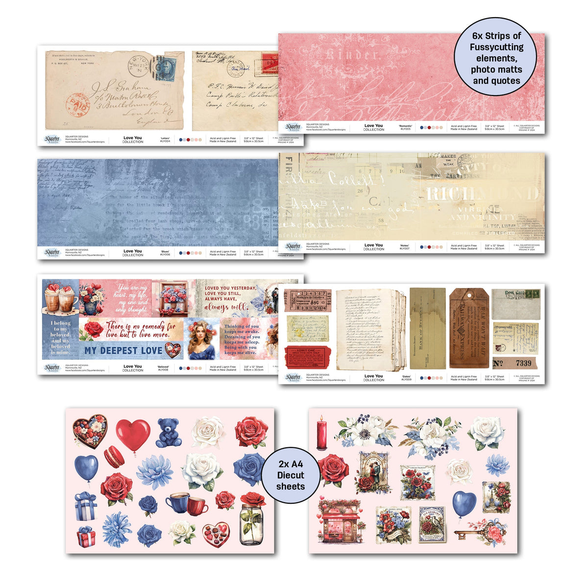 Colección de álbumes de recortes Love You 12x12 de 3Quarter Designs-6