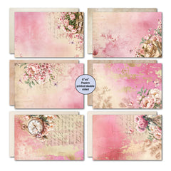 Pochette de 6 cartes 3Quarter Designs Pivoines épanouies 15,2 x 10,2 cm-4