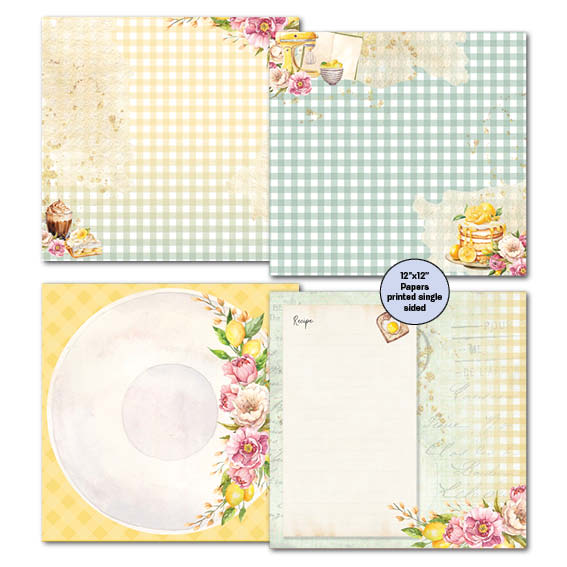 Mini colección de álbumes de recortes 12x12 Family Recipe de 3Quarter Designs-3